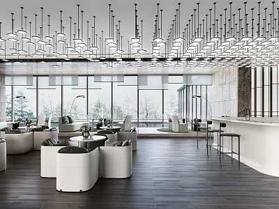 Modern reception area Sales office Sales center Exhibition center Negotiation area Rest area 3d model