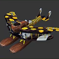 Brown And Yellow Cosmic Shuttle Design With Aerodynamic Structure For Space Exploration 3d model
