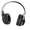 Sleek Black Over Ear Headphones With Fabric Headband And Round Comfortable Ear Cups