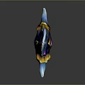 Blue Purple Glowing Crystal Sword With Golden Decorations And Red Hilt