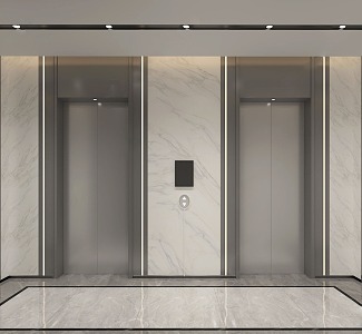 modern elevator hall elevator car 3d model