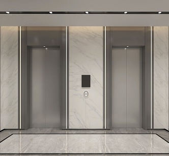 modern elevator hall elevator car 3d model