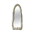 Artistic Irregular Shaped Mirror With Creamy White Textured Frame Design