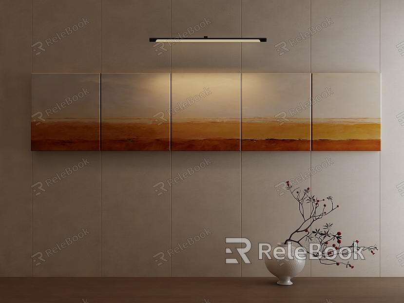 Abstract painting, quiet wind abstract painting, horizontal hanging painting model