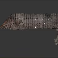 Traditional Wooden Building With Sloped Wooden Roof And Support Pillar Structure