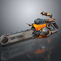 modern chainsaw handheld chainsaw weapon 3d model