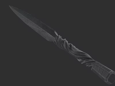 Tactical Combat Knife With Sharp Blade And Twisted Textured Handle Design 3d model