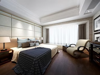 Background double bed 3d model