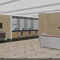 ICBC Bank Lobby Interior With Reception Desk Service Counters Chairs And Marble Floor