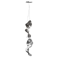Modern Silver Wavy Metal Leaf Shaped Hanging Chandelier With Decorative Lights