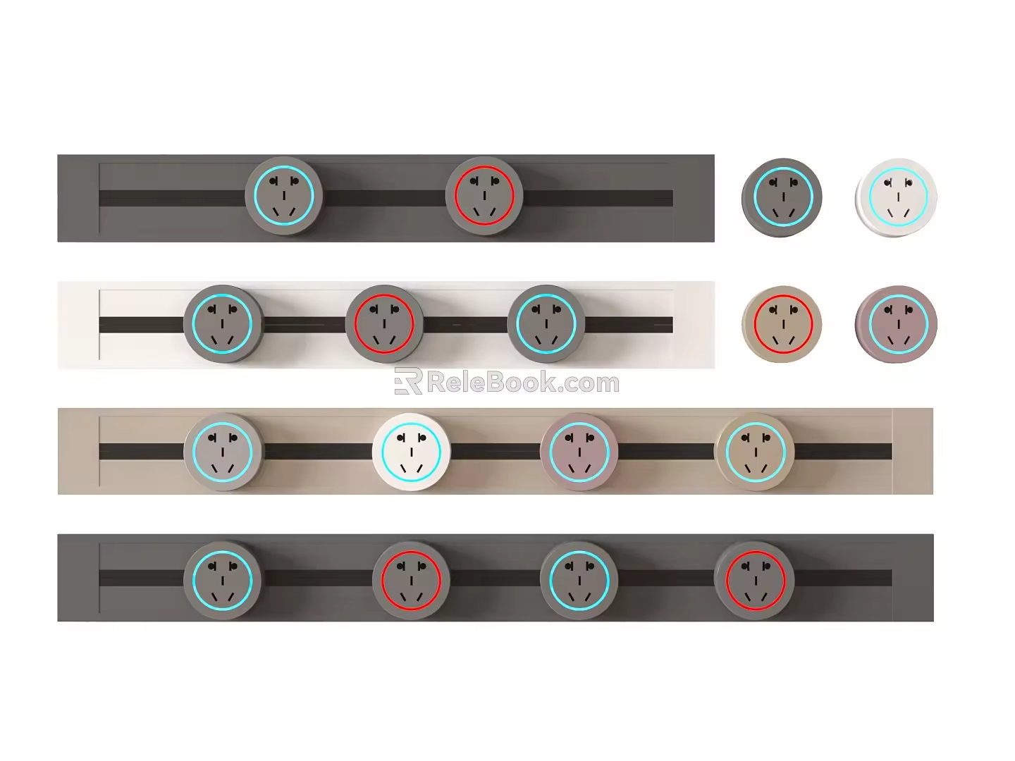 Socket Switch Track Socket Slide Rail Socket Circular Socket Mobile Socket 3d model