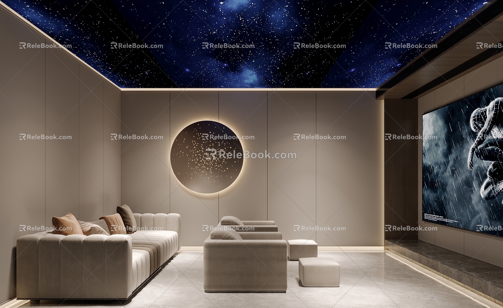 modern video room 3d model