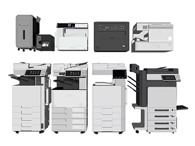 Efficient Modern Office Appliances Including Multifunctional Printers Copiers And Scanners 3d model