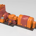 Large Scale Red And Orange Industrial Machinery With Motor Pump And Control Panel