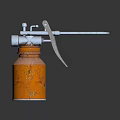 Vintage Rusty Sprayer Tool With Orange Canister Metal Nozzle And Handle