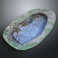 Handmade Wood And Stone Oval Decorative Bowl With Natural Rustic Texture