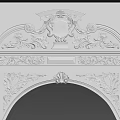 Elegant Carved Architectural Decoration On Archway With Symmetric Shell Ornament Design