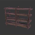 Natural Wooden Multi Tier Shelf Unit For Home Storage And