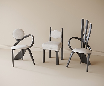 French Single Chair Dining Chair Tea Chair Dressing Chair Book Chair 3d model