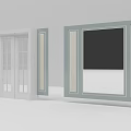 Interior Wall Design With Decorative Frames Glass Doors And Black Panel 3d model