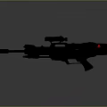 Futuristic Black Sci Fi Rifle With Scope And Red Triangle Marking