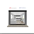 Huawei China Telecom Authorized Store With Bright Interior Display Counters And Posters 3d model