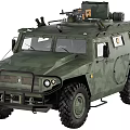 Green Military Vehicles With Spare Tire And Weapon Mounts