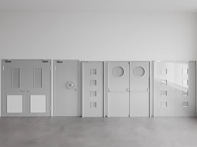 Modern Fire Safety Equipment Featuring Various Fire Doors For Building Protection 3d model