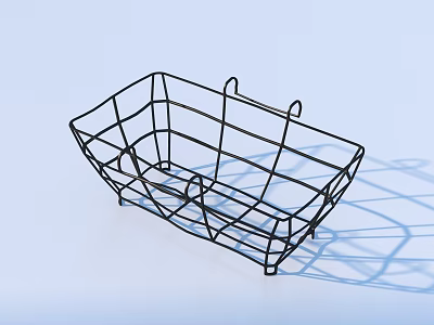 Black Metal Wire Storage Basket With Handle For Home Kitchen Organization 3d model