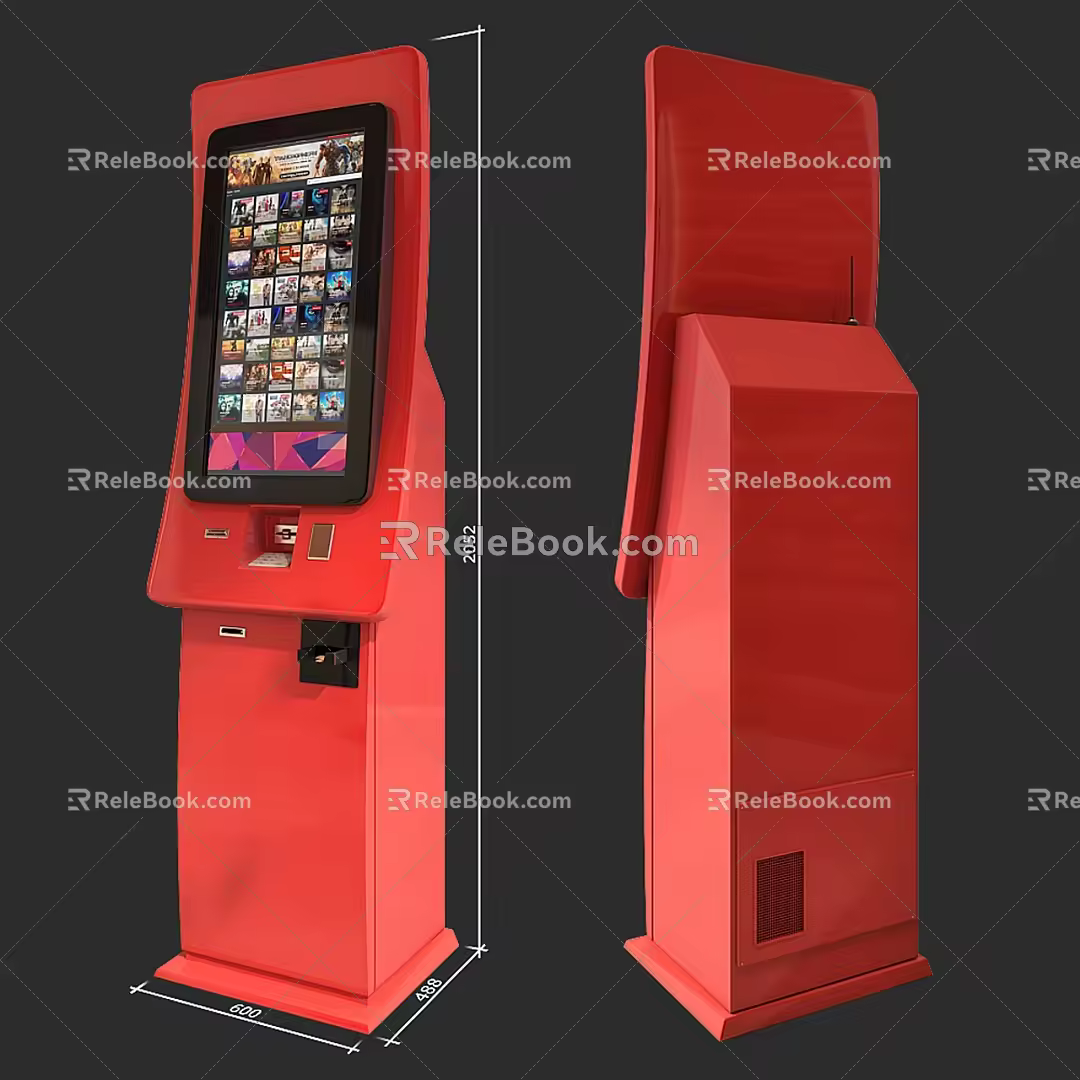 movie ticket vending machine 3d model