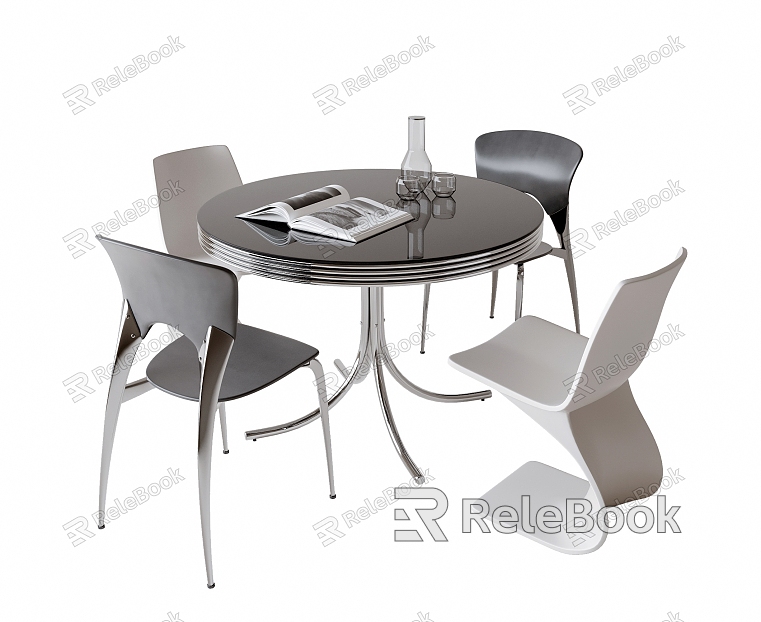 Modern Dining Table and Chair Combination model