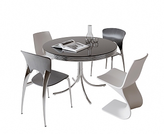 Modern Dining Table and Chair Combination 3d model