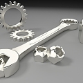 Wrench Gear Nut Metal Tool 3d model