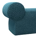 Teal Bouclé Sofa Bench With Rounded Armrests And Comfortable Seating