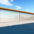 Modern fence net red characteristic railing 3d model
