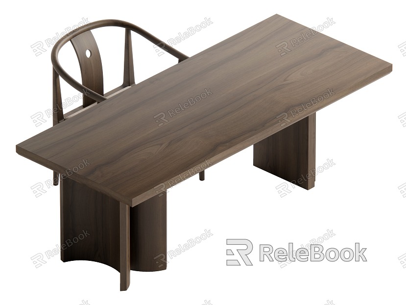 Chinese Style Desk and Chair model