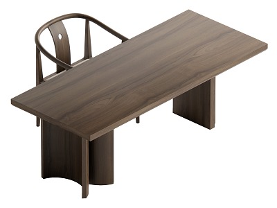 Chinese Style Desk and Chair model