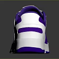 White and Purple Casual Sneakers With Modern Design Rainbow Accent Lace Up Shoes