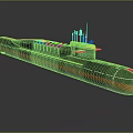 Sleek Black And Red Submarine Watercraft With Conning Tower And Antennas