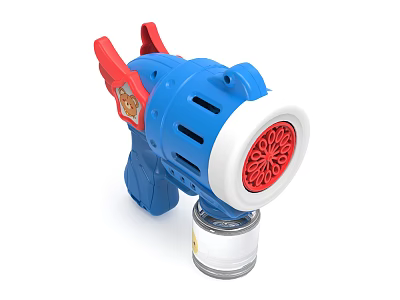 Colorful Electric Toy Bubble Gun With Solution Canister 3d model