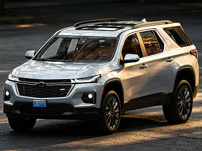 Silver Modern SUV Featuring Roof Rack Front Grille And Black Wheels In Outdoor Setting 3d model