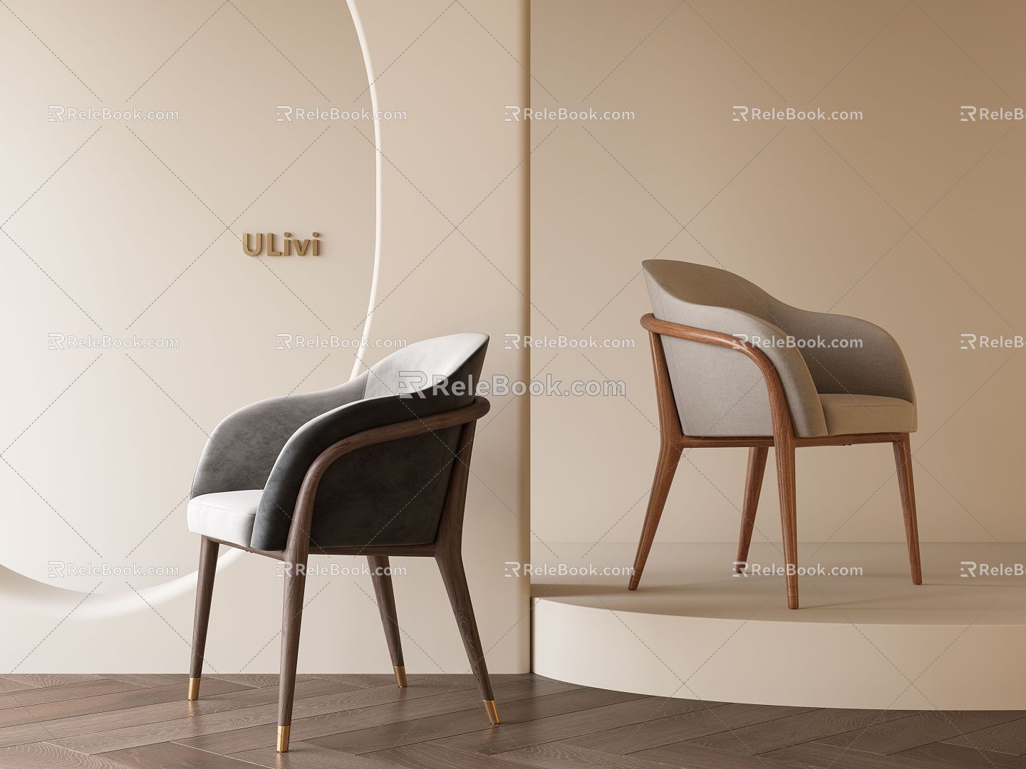 ULivi Dining Chair Single Chair Leisure Chair Chair 3d model