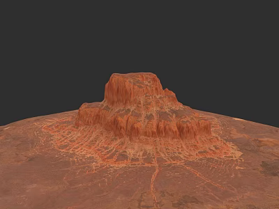 Red Canyon Landscape Rock Mountain Landform 3d model