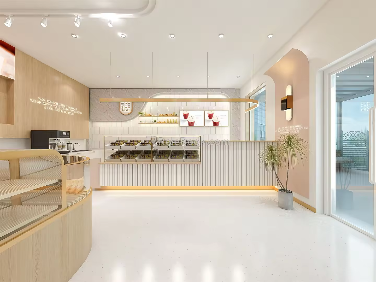 Nordic Bakery Dessert Bakery Container Store Container Cashier Bread Rack Cabinet Combination Log Bread Cabinet 3d model