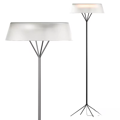 Contemporary Floor Lamp With White Lampshade And Sleek Metal Stand Design 3d model