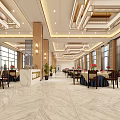 Luxurious Hotel Lobby With Textured Wall Multi Layer Chandelier Marble Floor And Reception Desk
