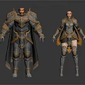 Game Movie Characters in Ornate Armour with Gold Accents Male and Female Designs