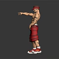 Muscular Male Character With Red Cap Red Shorts Red Sneakers Standing In Dynamic Stance
