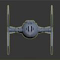 Detailed TIE Fighter Spacecraft Model With Twin Ion Engine And Wings