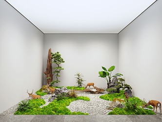 Indoor landscaping landscape sketch plant landscaping 3d model